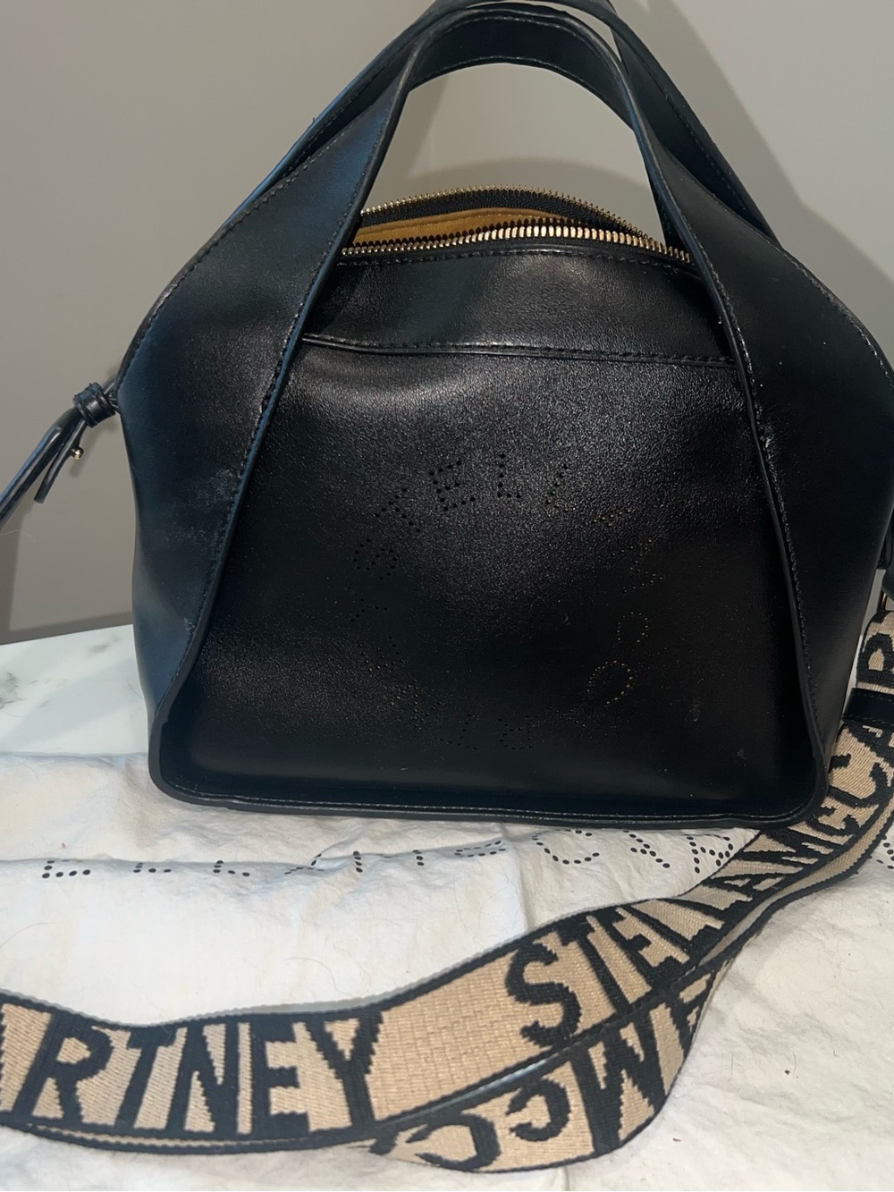 Full size Stella McCartney Black Logo Bag ASO Meghan Markle